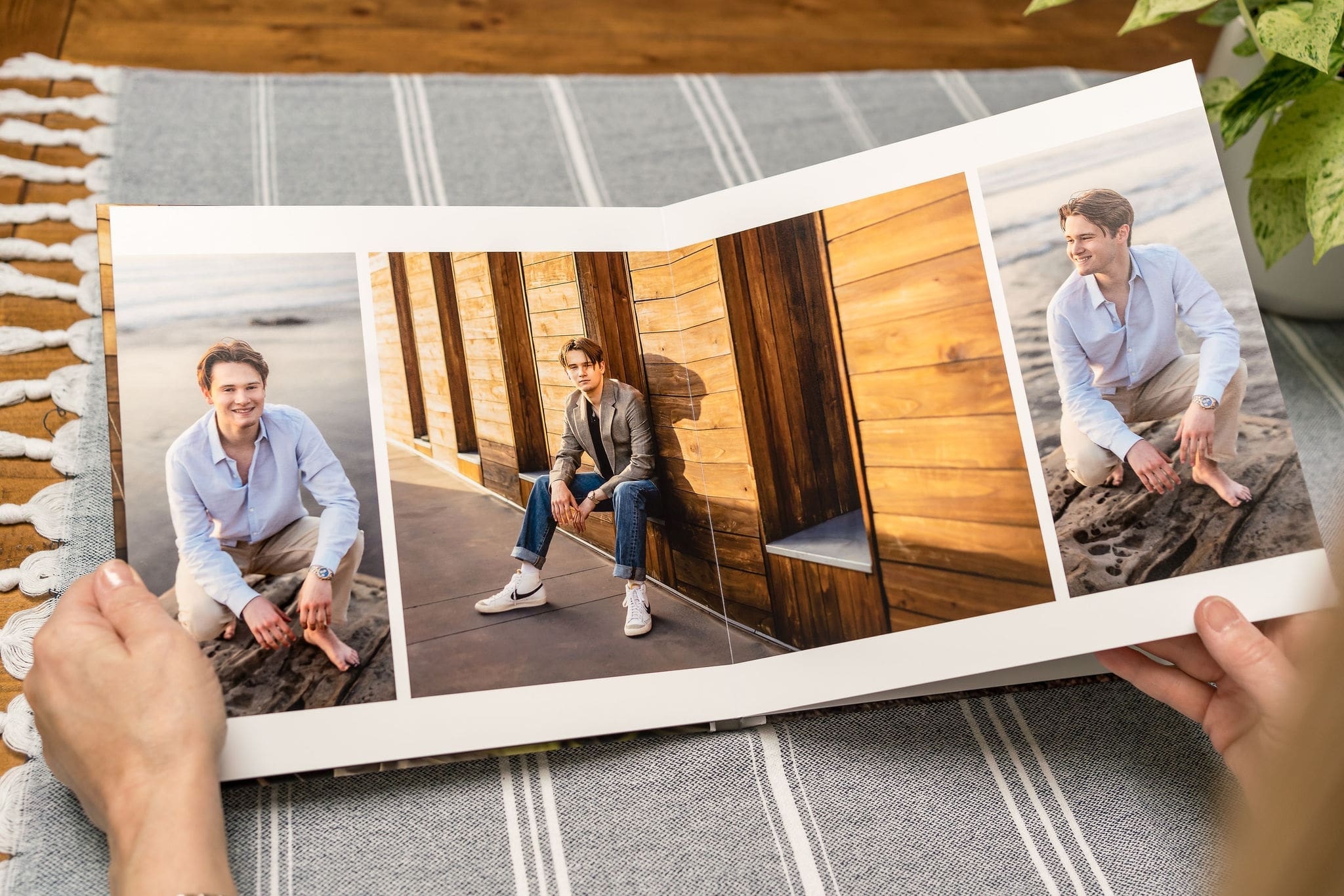 Details of a fine art senior portrait album